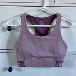 Peloton purple sports bra